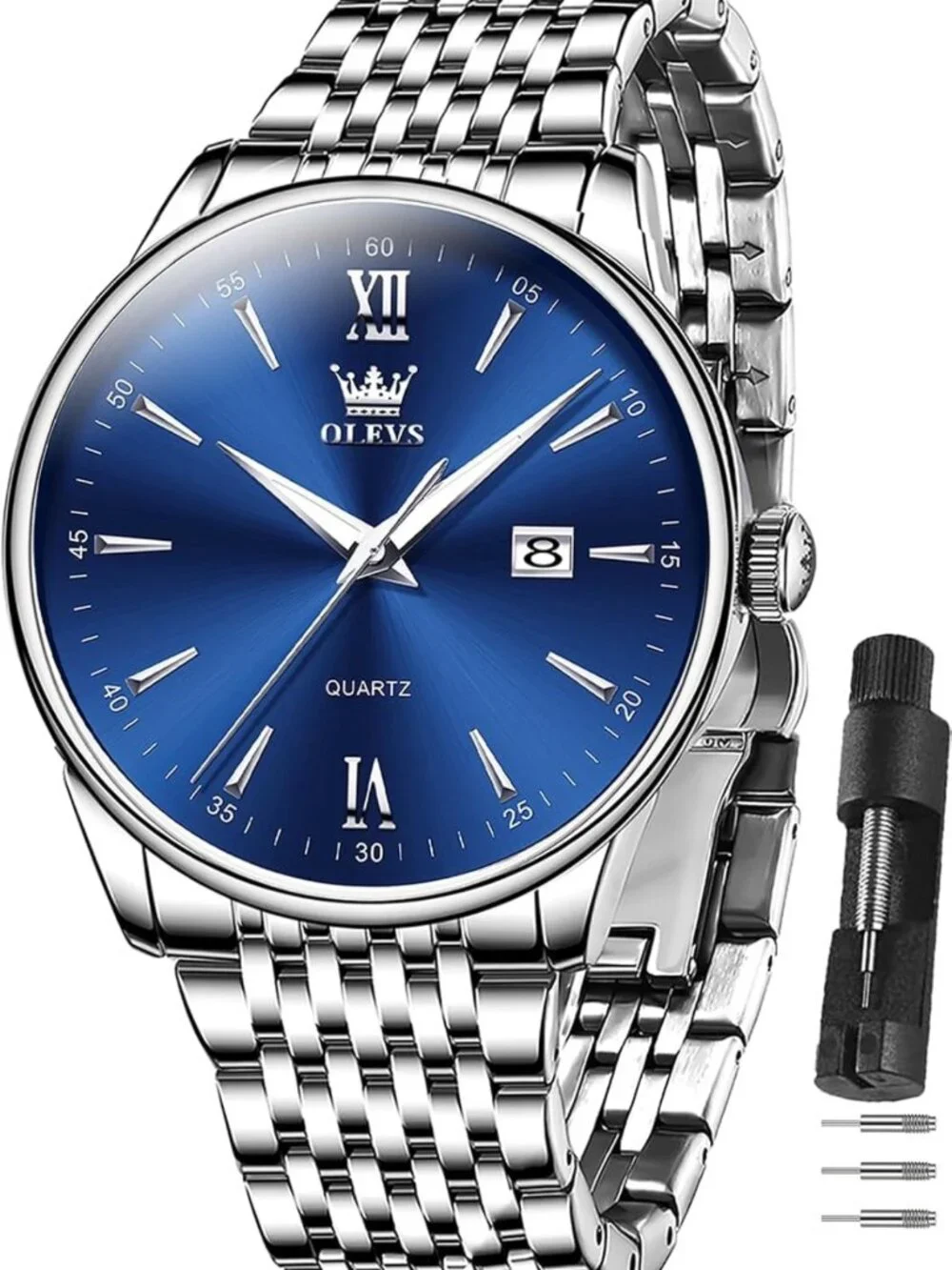 Luxury Stainless Steel Men's Watch - 30M Waterproof Quartz Dress Timepiece